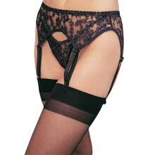 Lace Garter Belt W/Thong( 6 Pc