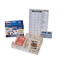 Bicycle American Canasta Set mit Karten, Punkteblatt, drehbarem Kartenfach und Taschenrechner