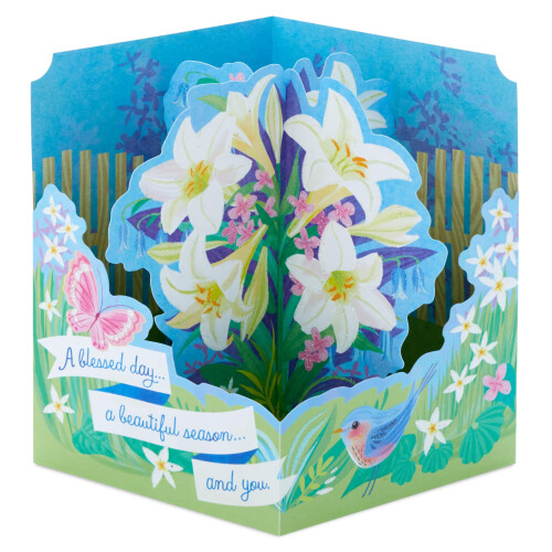 Hallmark Paper Wonder Displayable Pop Up Easter Card (Lilies) 1