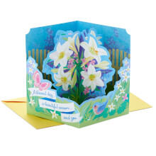 Hallmark Paper Wonder toonbare pop-up paaskaart (lelies)