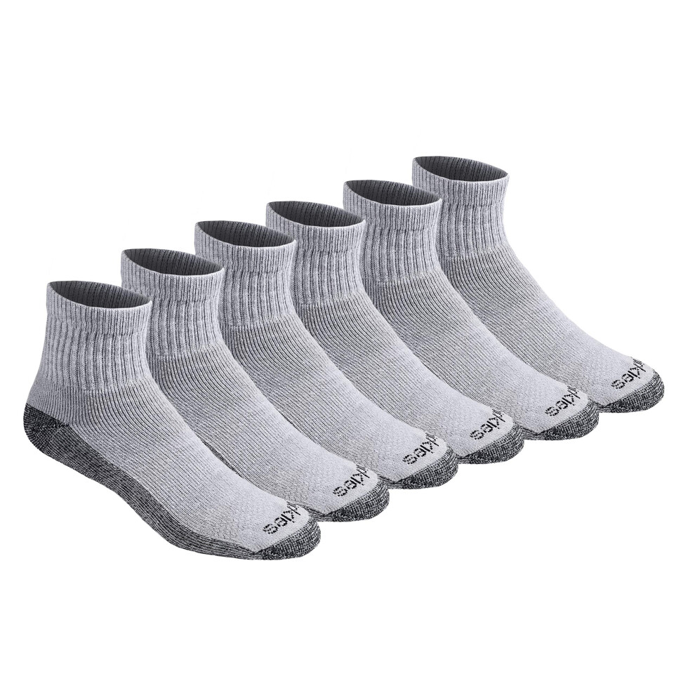Dickies Men's Dri-Tech Moisture Control Quarter Socks Available In M-Xxl (6 12 18 Grey (6 Pairs) Medium