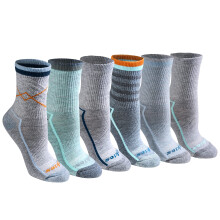 Dickies Women's Dri-Tech Advanced Moisture Wicking Mid-Crew Socks Available in M-L (6 12 Blue Assorted (6 Pairs) Medium
