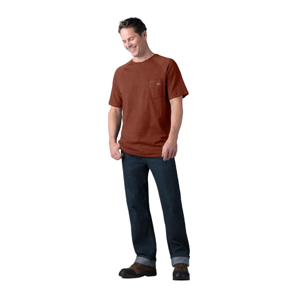 Dickies Men's Short Sleeve Performance Cooling Tee  Red Rock Heather  2X