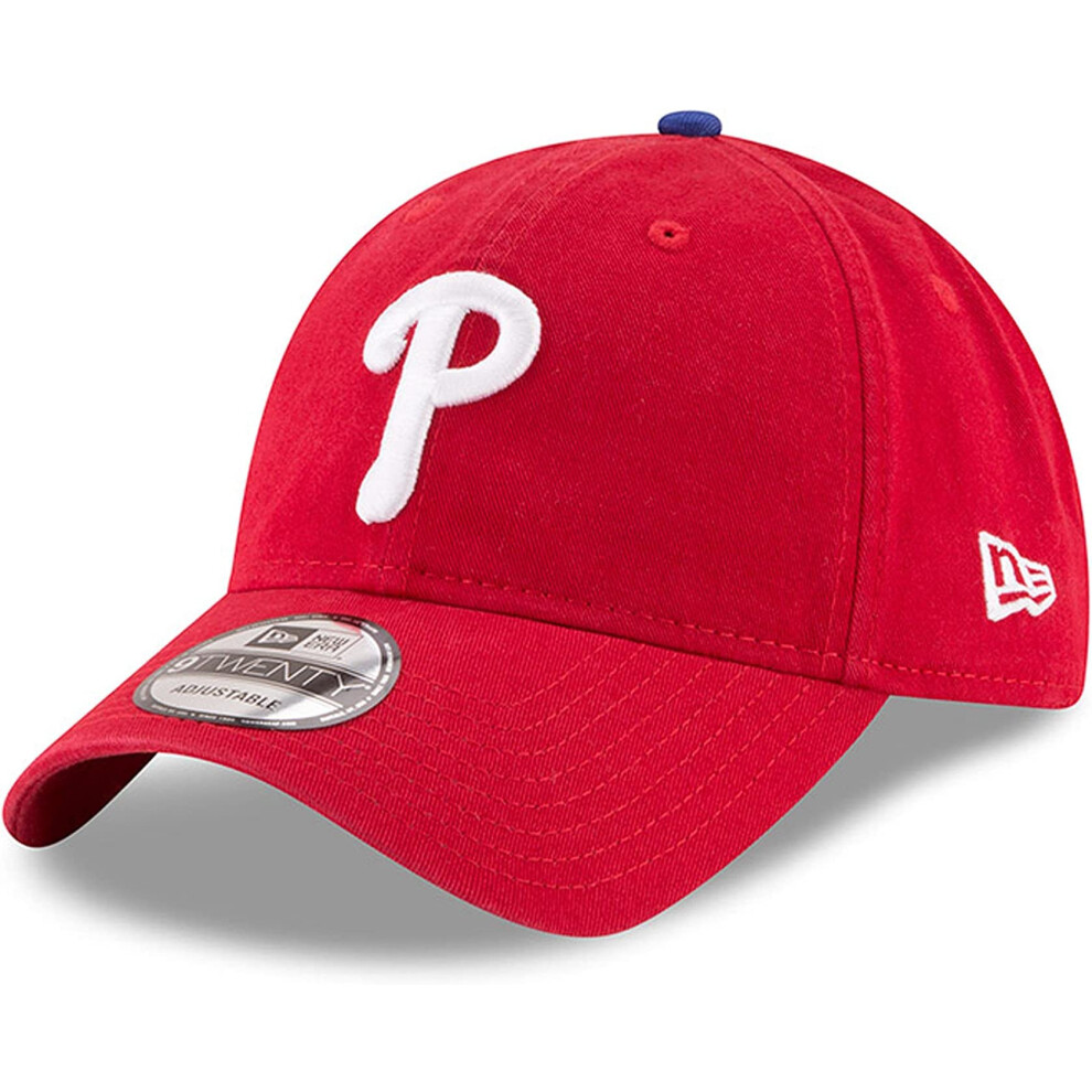 New Era Unisex-Adult MLB Core Classic 9TWENTY Team Color Home Adjustable Hat Cap One Size Fits All (US Alpha One Size Philadelphia Phillies - Red