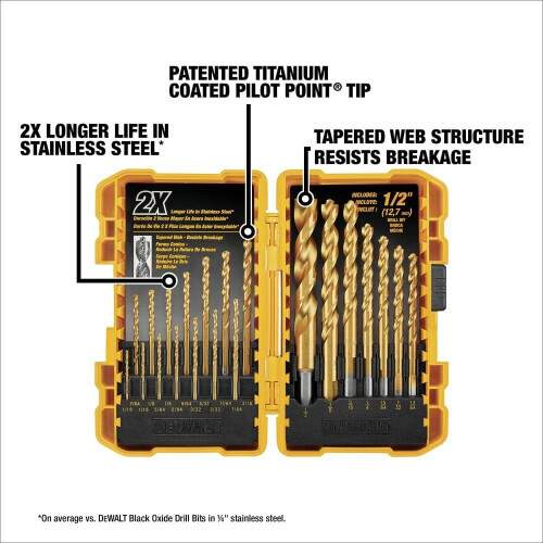 DeWalt Dewalt 21-Piece Titanium Nitride Coating Pp Drill Bit Set 1