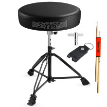 5 CORE Drum Throne Padded Muziekstoel Verstelbaar voor Volwassenen & Kinderen met Antislip Rubber Voetjes