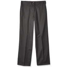 Pantalones Dickies de cintura flexible y frontal plano para ni o, color carb n, talla 10 Husky