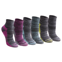 Dickies Women's Dri-Tech Moisture Wicking Quarter Socks Available in M-L (6 12 Black Fashion Assorted (6 Pairs) Medium