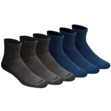 Dickies Men's Dri-Tech Moisture Control Quarter Socks Available in M-XXL (6 12 18 Mixed Denim (6 Pairs) Large