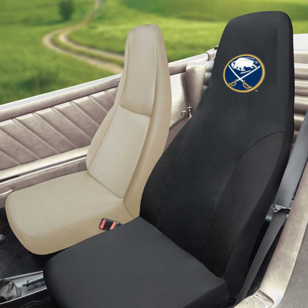 Fanmats Nhl Buffalo Sabres Polyester Seat Cover 20""X48"" Black 842989051440