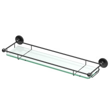 Gatco 1465MX Premier Tempered Glass Shelf, Matte Zwart, 22" X 6" Wandgemonteerd