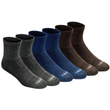 Dickies Men's Dri-Tech Moisture Control Quarter Socks Available in M-XXL (6 12 18 Grey/Blue/Brown (6 Pairs) Large