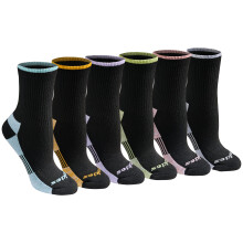 Dickies Women's Dri-Tech Advanced Moisture Wicking Mid-Crew Socks Available in M-L (6 12 Black Assorted (6 Pairs) Medium