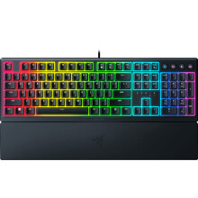 Razer Ornata V3 Gaming Keyboard: Low-Profile Keys - Mecha-Membrane Switches - UV-Coated Keycaps - Backlit Media Keys - 10-Zone RGB Lighting - Spill-Re