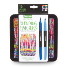 Crayola Blending Marker Kit with Decorative Case, 14 Vibrant Colors & 2 Colorless Blending Markers