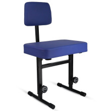 5 CORE Piano Bench Height Adjustable Keyboard Stool Stool Heavy Duty Thick Padded Cushioned Seat with Backrest - PNB B-REST BLU