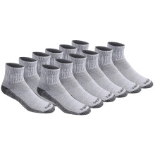 Dickies Men's Big & Tall Dri-Tech Moisture Control Quarter Socks Available in M-XXL (6 18 Grey (12 Pairs) X-Large