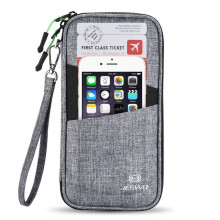 (Grigio) Portapassaporto per famiglia, portafoglio, organizer per documenti da viaggio, porta carte, RFID, impermeabile,