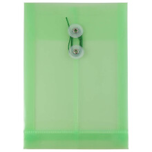 Plastov    ob   lky JAM PAPER so zap   nan   m na gomb   ky a    n   rku - 6 1/4 x 9 1/4 - Zelen    - 12 kusov/balenie