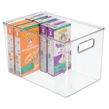 iDesign Linus BPA-Free Plastic Deep Kitchen Storage Bin with Handles - 12"" x 8"" x 7.75""  Clear