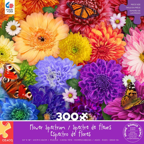 Ceaco - Flower Spectrum - 300 Oversized Piece Jigsaw Puzzle 1