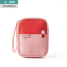 (Rosa-S) Borsa porta medicinali per kit di pronto soccorso per famiglie, capiente e spessa, multifunzionale, per