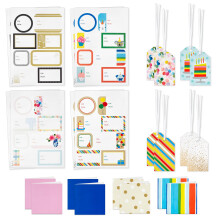 Etiquetas y adhesivos Hallmark (64 adhesivos, 8 etiquetas, 8 tarjetas mini) para San Valentín, cumpleaños, bodas