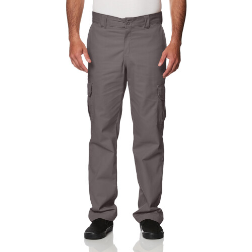 Dickies Cala cargo masculina Dickies regular reta stretch sarja cinza cascalho 32X34