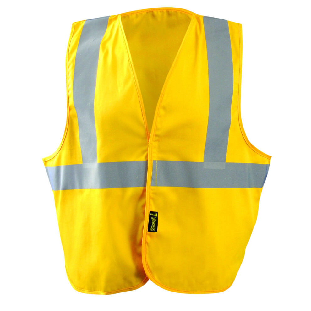 OccuNomix LUX-XSGFR-YS/M Classic Flame Resistant Cotton Non-Ansi Solid Vest  HRC 1 Protection  Small/Medium  Yellow-image-OPC-PHDCFHD-NEW