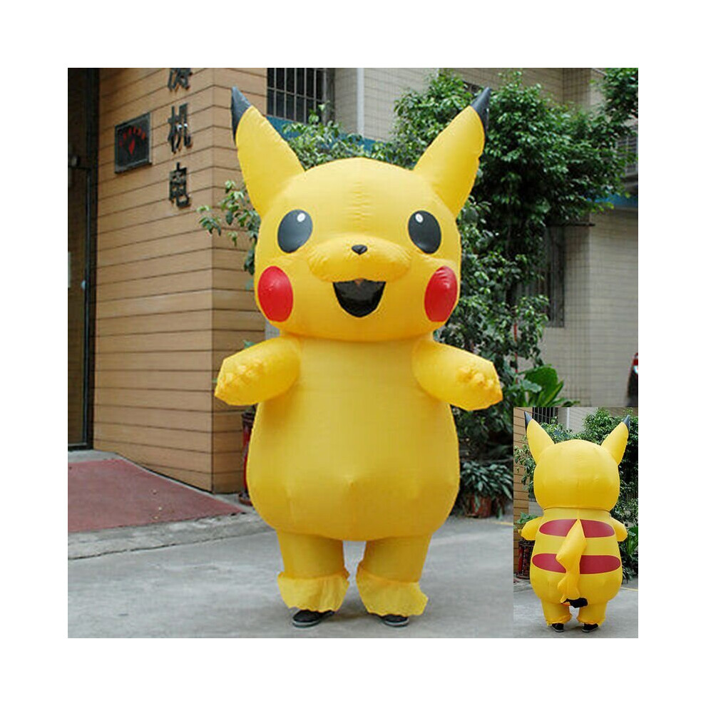 (For Adult(Height 150-190Cm)) Pokemon Pikachu Inflatable Costume Set For Kids Yellow