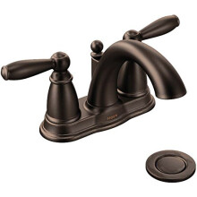 Moen 6610ORB Brantford Two Handle Centerset Bathroom Faucet with Drain Assembly 0.5 Oil-Rubbed Bronze