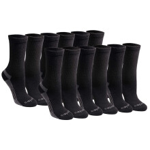 Dickies Women's Dri-Tech Essential Moisture Control Crew Socks Available in S-XL (6 Black Solid (12 Pairs) Medium