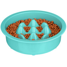The Niner Slow Feed Bowl - Raised Peaks Slow Down Pets Eating - Fits Elevated Feeders Including Neater Feeder Large Sizes - Gentle on Teeth and Gums -