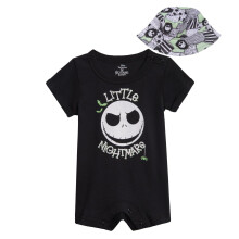Disney Nightmare Before Christmas Jack Skellington pasgeboren baby jongens romper en muts zwart 3-6 maanden