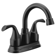 Moen Idora Matte Black Two-Handle Centerset Bathroom Sink Faucet with Drain Assembly 84115BL