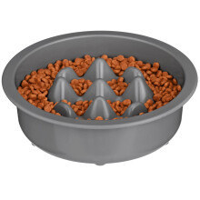 The Niner Slow Feed Bowl - Raised Peaks Slow Down Pets Eating - Fits Elevated Feeders Including Neater Feeder Large Sizes - Gentle on Teeth and Gums -
