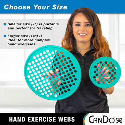 CanDo Web Hand Therapy Device Latex 7"""" Diameter Set (Tan Yellow Red Green Blue Black) 1