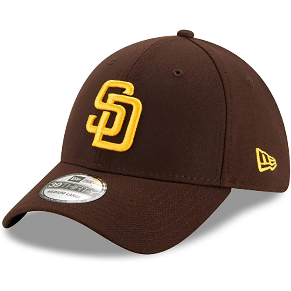New Era Mlb 39Thirty Team Classic Stretch Flex Fit Team Color Primary Logo Primary Logo Baseball Cap Hat - San Diego Padres - Large-X-Large Brown