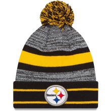 Gorro de punto cl sico con pu os y pomp n de la NFL, unisex para adultos, de New Era (Pittsburgh Steelers)