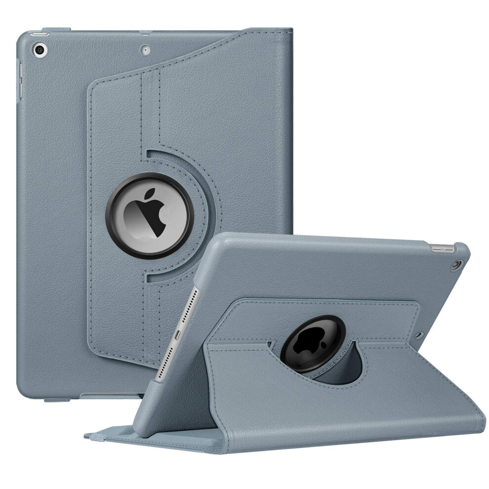 Fintie Rotating Custodia Per Ipad 10.2 Pollici 9A / 8A / 7A Generazione (2021 2020 2019) Con Built-In Pencil Holder - 360 Gradi Di Rotante Cover Protettiva Case Con Auto Svegliati/Sonno, Cloudy Blu-image