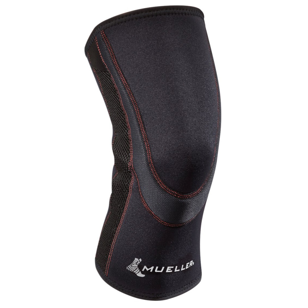 Mueller Black Sports Medicine Breathable Closed Patella Knee Sleeve, Knee Pain Relief Support For Men And Women, Ideal For Arthritis, Sprains, XX-Lar