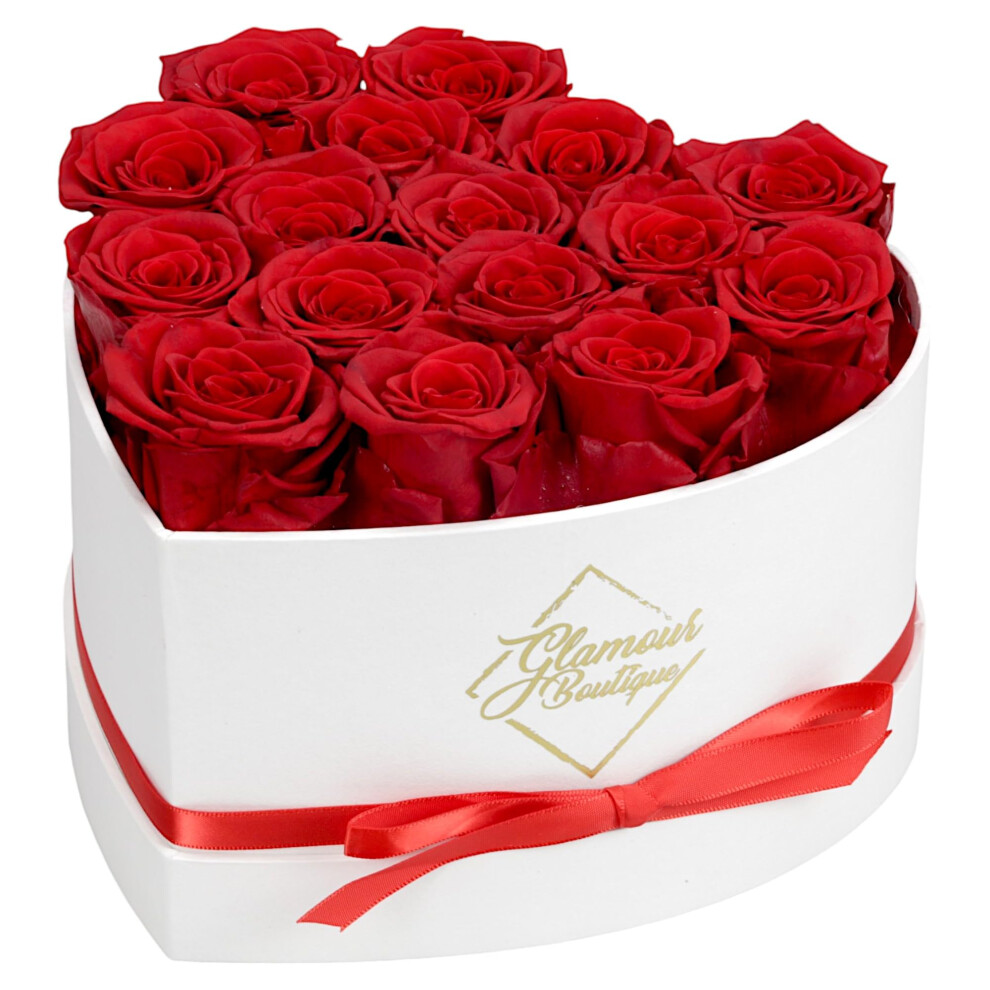 Glamour Boutique 16 Preserved Roses In A Box - Flowers Forever Valentine's Day Roses Forever For Women Roses Forever In A Box For Delivery Birthday