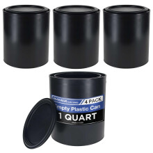 Master Elite 1 Quart leere Farbdosen aus Kunststoff, 4er-Pack luftdichter Deckel mit Dreifachverschluss, 32 fl. oz. Vorratsbeh lter mit Vollkun
