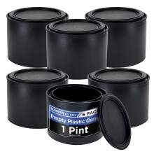 Master Elite 1 Pint leere Farbdosen aus Kunststoff, 6er-Pack luftdichter Deckel mit Dreifachverschluss, 16 fl. oz. Vorratsbeh lter mit Vollkuns