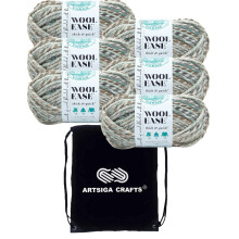 Lion Brand Wool Ease Thick & Quick Seaglass 640-542 (6-Skeins - Same Dye Lot) #6 S Bulky Acrylic-Wool Yarn for Crocheting and Knitting with Proje