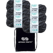 Lion Brand Wool Ease Thick & Quick Metropolis 640-534 (6-Skeins - Same Dye Lot) #6 S Bulky Acrylic-Wool Yarn for Crocheting and Knitting with Pro