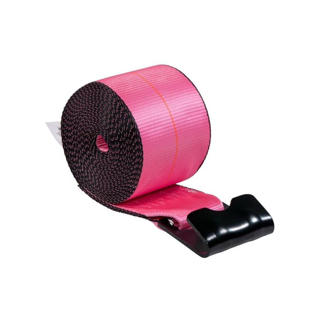 Mytee Products 4"" X30' Pink Winch Straps With Flat Hooks - 5400 Lbs Wll - Heavy Duty Tie Down Straps 4 Inch Cargo Control For Flatbed Truck Utility T 840223631557