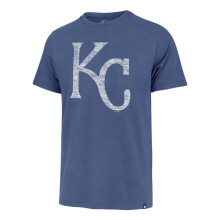 47 MLB Heren Team Color Distressed Opdruk Primair logo Woordmerk Honkbal T-shirt met korte mouwen (US Alpha Small Regular Regular Cadet Blue Kansas C