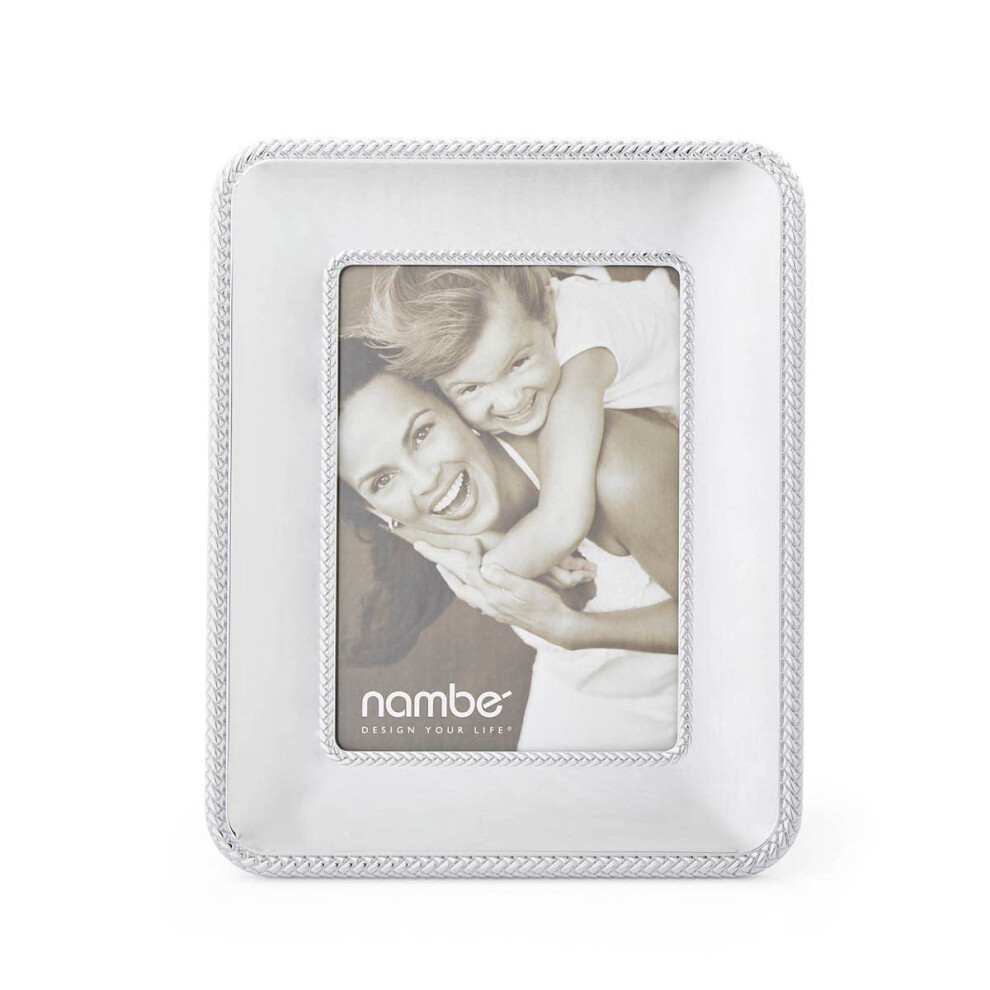 nambe Braid Picture Frame 5 x 7"" | Photo Frame with Tempered Glass | Braided Metal Design | Tabletop Display Family Friends Wedding Gift Home Of