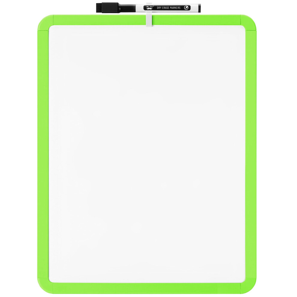 Mr. Pen - Tableau effaçable à sec 14"" x 11"" avec un marqueur effaçable à sec noir Cadre vert gazon Petit tableau blanc Tableau blanc pour enfan